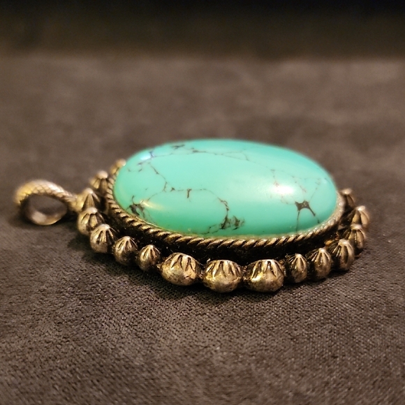 Lucky Brand Blue and Silver Pendant with Faux Turquoise Stone - Picture 5 of 6